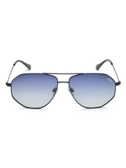 IDEE - Blue Gradient Lens Pilot Sunglass Full Rim Shiny Blue Frame (58)