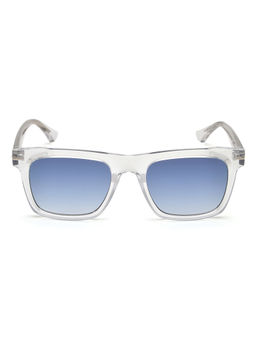 IDEE - Blue Gradient Fm Lens Square Sunglass Shiny Crystal Shiny Silver Part Frame (52)