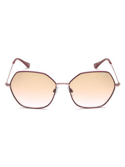 IDEE - Brown To Pink Gradient Lens Hexagon Sunglass Pink Frame Shiny Purple Frame (60)