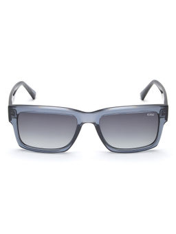 IDEE - Smoke Gradient Lens Rectangular Sunglass Full Rim Shiny Crystal Grey Frame (55)