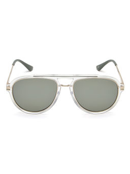 IDEE - Green Gradient Lens Pilot Sunglass Shiny Crystal Shiny Light Gold Green Frame (55)