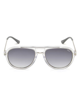 IDEE - Smoke Gradient Lens Pilot Sunglass Shiny Crystal Shiny Silver Grey Frame (55)