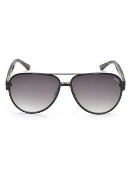 IDEE - Green Gradient Lens Pilot Sunglass Full Rim Shiny Black Frame (59)