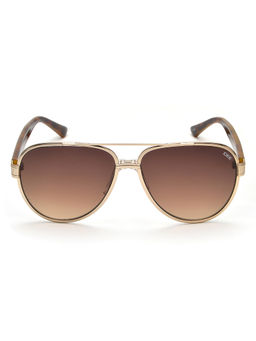 IDEE - Brown Gradient Lens Pilot Sunglass Full Rim Shiny Light Gold Frame (59)