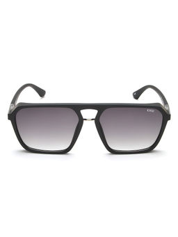 IDEE - Smoke Gradient Lens Square Sunglass Full Rim Matt Black Shiny Dark Gun Frame (58)