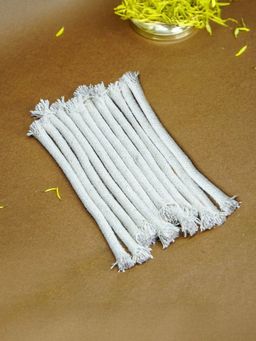 Ekhasa - 100% Cotton Akhand Diya Wicks for Pooja - Long Batti - Pack Of 12 (15 Cm)