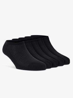 Cantabil - Mens Black No Show Length Solid Casual Socks (Pack of 5)