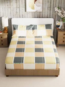 BIANCA - Bamboo Micro Bedsheet with 2 Pillow Covers Checks Multi (King)