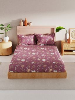 BIANCA - Bamboo Micro Bedsheet with 2 Pillow Covers Floral Mauve (King)