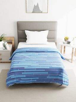 BIANCA - Cotton Fabric Comforter for All Weather Stripe Blue (Single)
