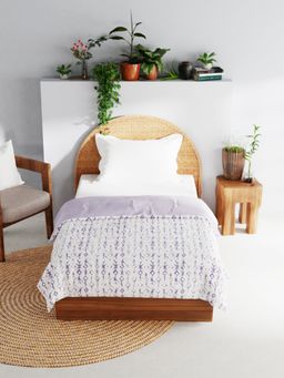 BIANCA - Muslin Cotton Dohar with Pure Cotton Flannel Filling Geometric Purple (Single)