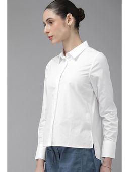 Van Heusen - Women White Check Long Sleeves Shirt