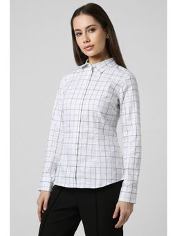 Van Heusen - Women White Check Long Sleeves Formal Shirt