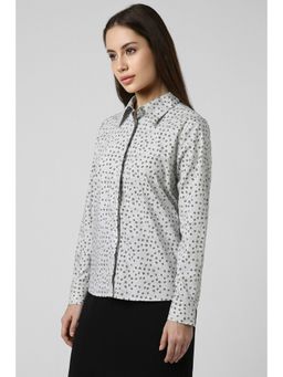 Van Heusen - Women Grey Print Long Sleeves Formal Shirt