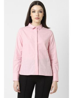 Van Heusen - Women Pink Check Long Sleeves Formal Shirt