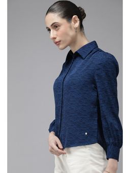 Van Heusen - Women Blue Print Long Sleeves Shirt