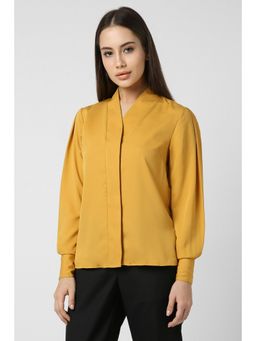 Van Heusen - Women Mustard Solid Long Sleeves Shirt