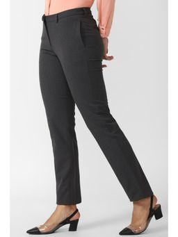 Van Heusen - Women Grey Solid Formal Regular Fit Trousers