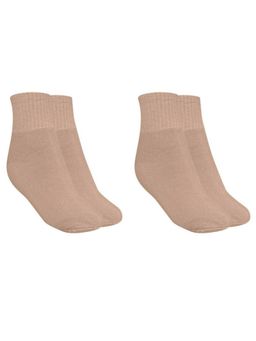 MUKHAKSH - Men Winter Beige Ankle Socks (Pack of 2)