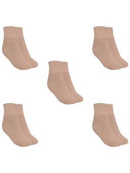 MUKHAKSH - Men Winter Beige Ankle Socks (Pack of 5)