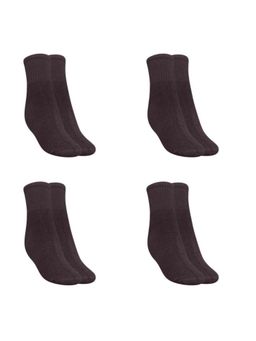 MUKHAKSH - Men Winter Brown Ankle Socks (Pack of 4)