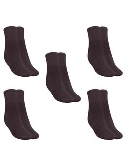 MUKHAKSH - Men Winter Brown Ankle Socks (Pack of 5)