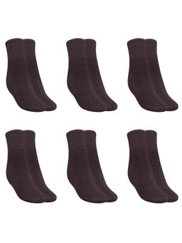 MUKHAKSH - Men Winter Brown Ankle Socks (Pack of 6)