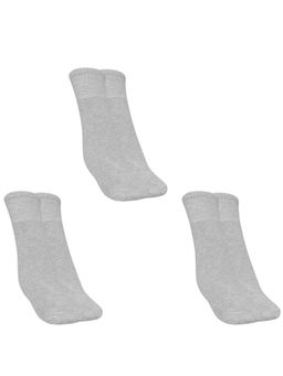 MUKHAKSH - Men Winter Melange Grey Ankle Socks (Pack of 3)