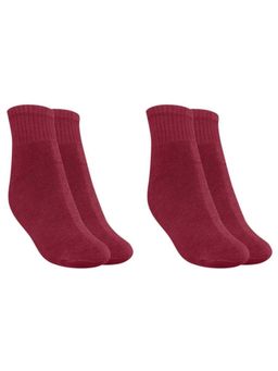 MUKHAKSH - Men Winter Maroon Ankle Socks (Pack of 2)