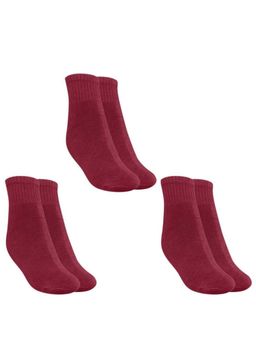 MUKHAKSH - Men Winter Maroon Ankle Socks (Pack of 3)