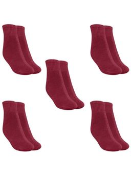 MUKHAKSH - Men Winter Maroon Ankle Socks (Pack of 5)