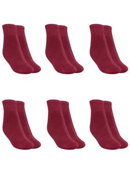 MUKHAKSH - Men Winter Maroon Ankle Socks (Pack of 6)