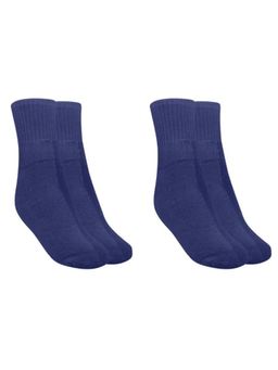 MUKHAKSH - Men Winter Navy Blue Ankle Socks (Pack of 2)