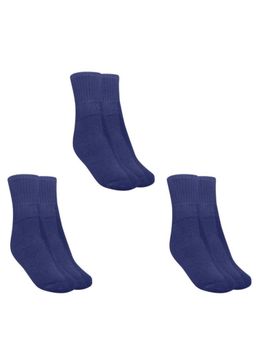 MUKHAKSH - Men Winter Navy Blue Ankle Socks (Pack of 3)