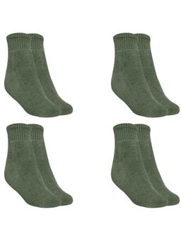 MUKHAKSH - Men Winter Olive Green Ankle Socks (Pack of 4)