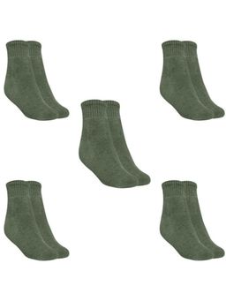 MUKHAKSH - Men Winter Olive Green Ankle Socks (Pack of 5)