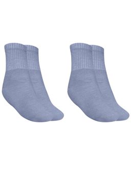 MUKHAKSH - Men Winter Solid Grey Ankle Socks (Pack of 2)