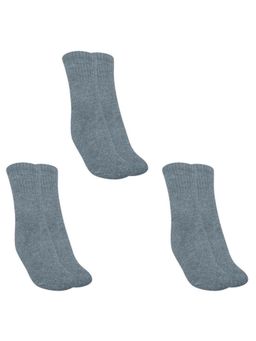 MUKHAKSH - Men Winter Solid Grey Ankle Socks (Pack of 3)