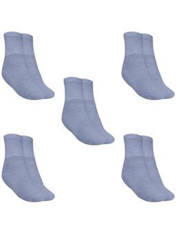 MUKHAKSH - Men Winter Solid Grey Ankle Socks (Pack of 5)