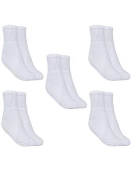 MUKHAKSH - Men Winter White Ankle Socks (Pack of 5)