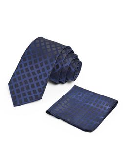 CAZZANO - Men Checkered Skinny Tie With Pocket Square