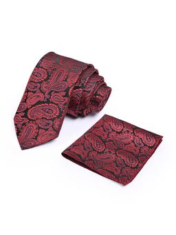 CAZZANO - Men Printed Skinny Tie With Pocket Square