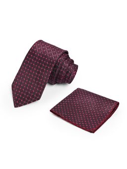 CAZZANO - Men Polka Dot Printed Tie With Pocket Square