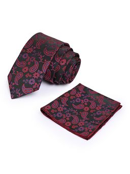 CAZZANO - Men Floral Skinny Tie With Pocket Square