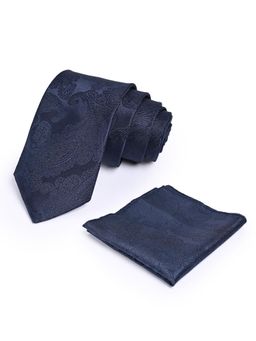 CAZZANO - Men Floral Skinny Tie With Pocket Square