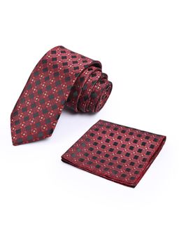 CAZZANO - Men Checkered Skinny Tie With Pocket Square