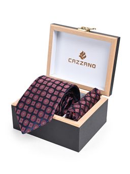 CAZZANO - Men Printed Skinny Tie With Pocket Square