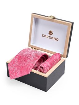 CAZZANO - Men Floral Skinny Tie With Pocket Square