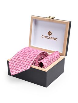 CAZZANO - Men Checkered Skinny Tie With Pocket Square