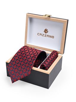 CAZZANO - Men Printed Skinny Tie With Pocket Square